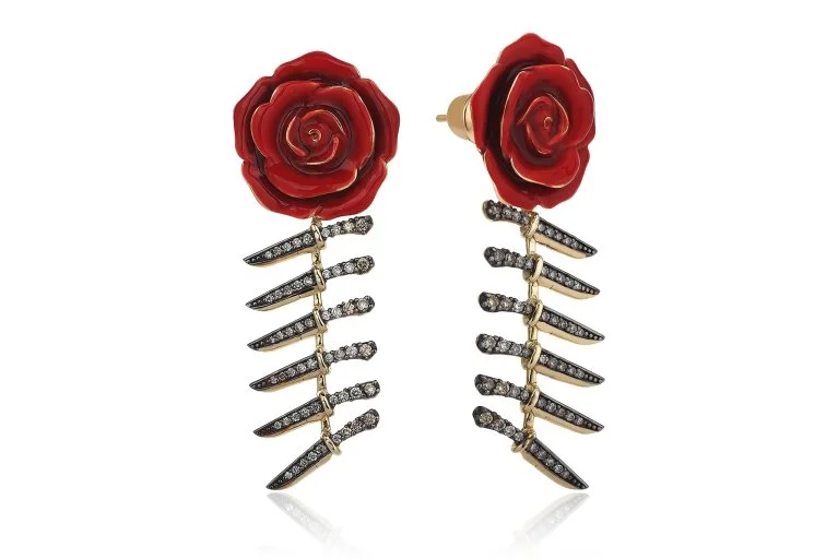 Bıçak ve Gül Earring (2)