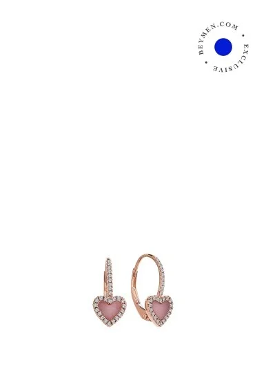 Pink Heart Küpe ()